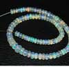Natural Golden Ethiopian Welo Opal Smooth Roundel Beads